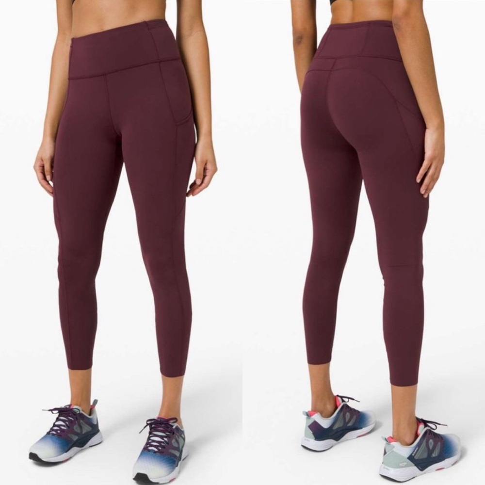 Lululemon Fast and Free Tight II 25" Non-Reflective Nulux in Cassis Size 2